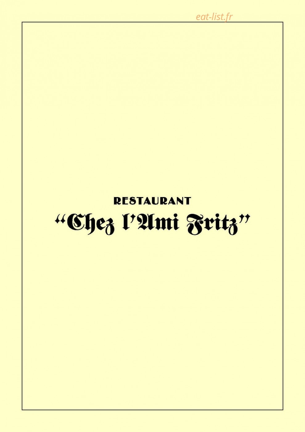 Chez L'Ami Fritz — carte page 1