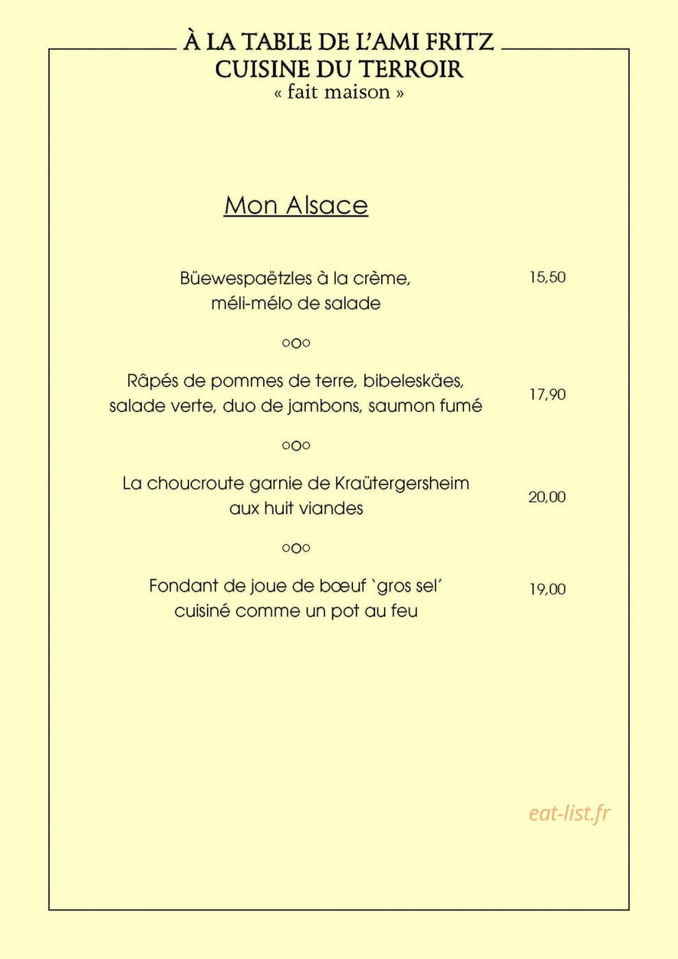 Chez L'Ami Fritz — carte page 2