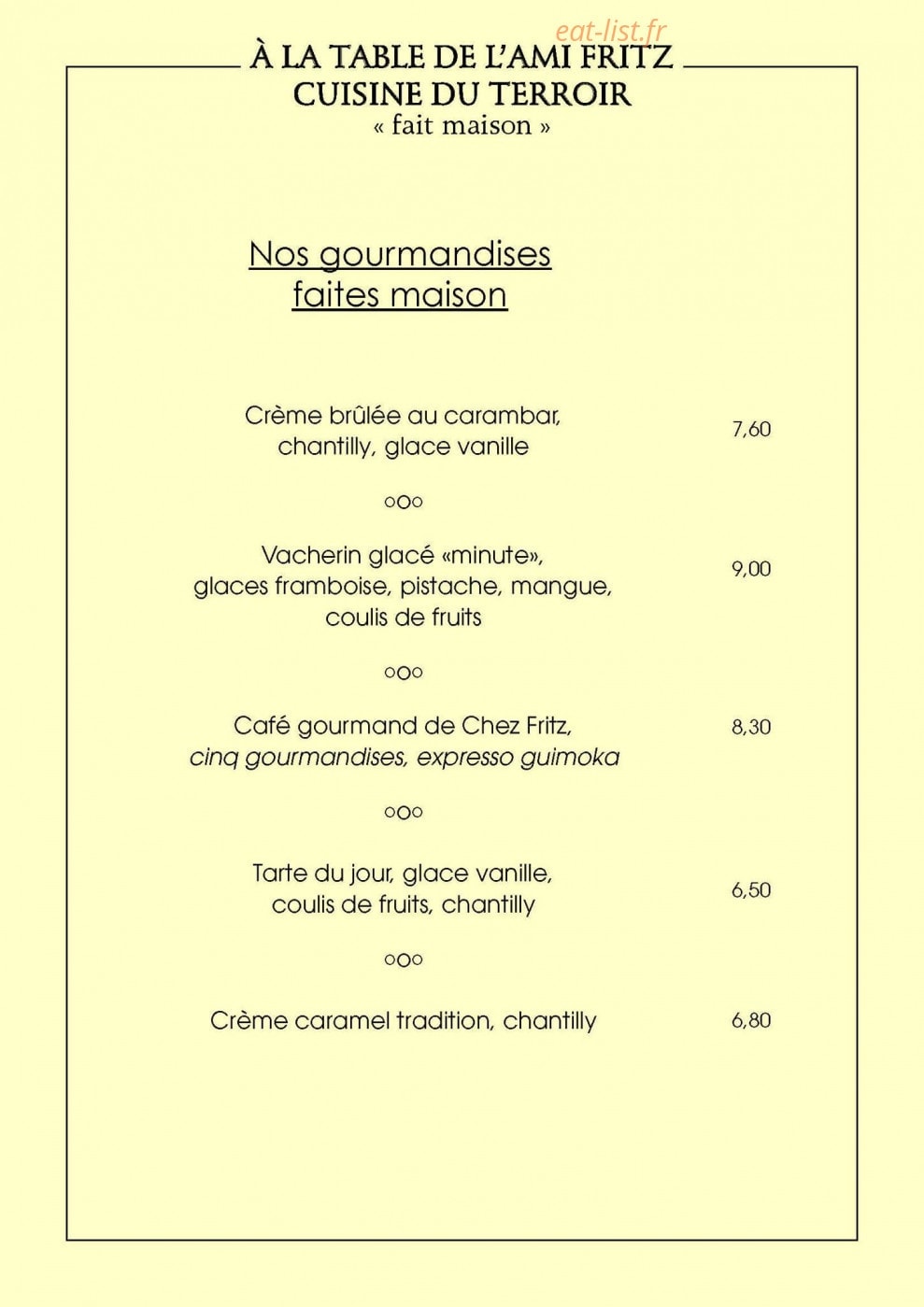 Chez L'Ami Fritz — carte page 6