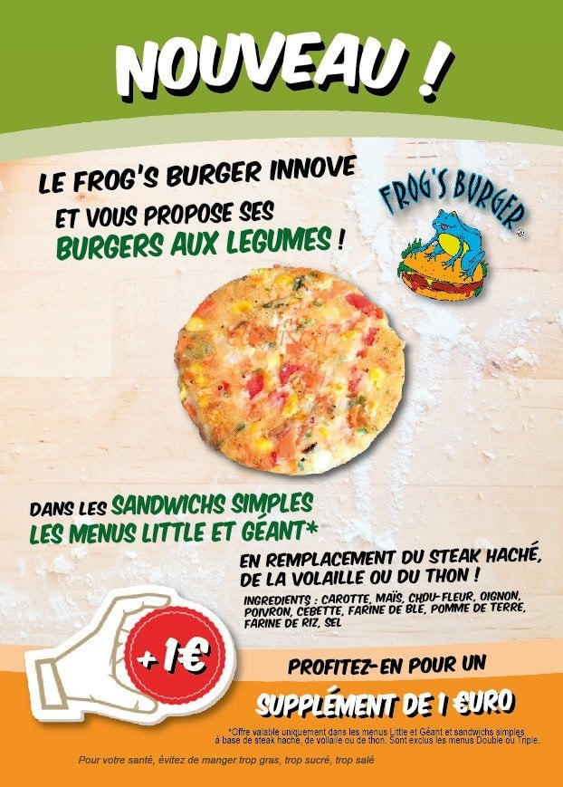 Frog's Burger — carte page 1