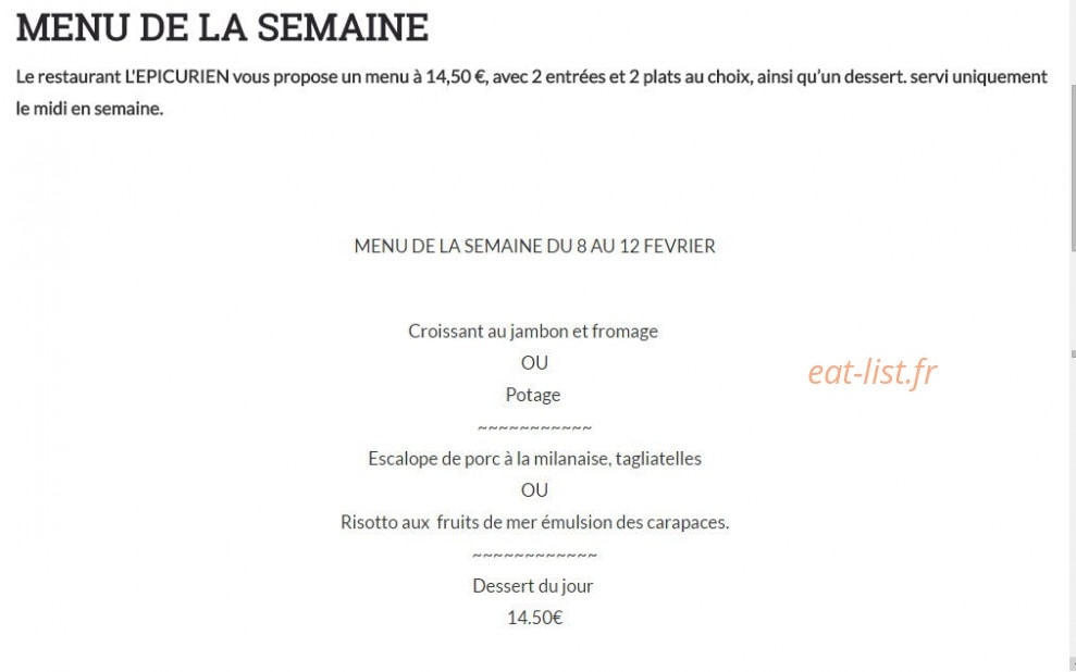 L'épicurien — carte page 2
