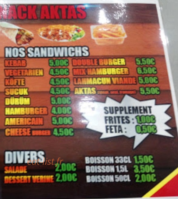 Snack Aktas — carte page 2