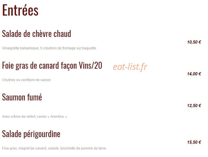 Vins Sur 20 — carte page 5