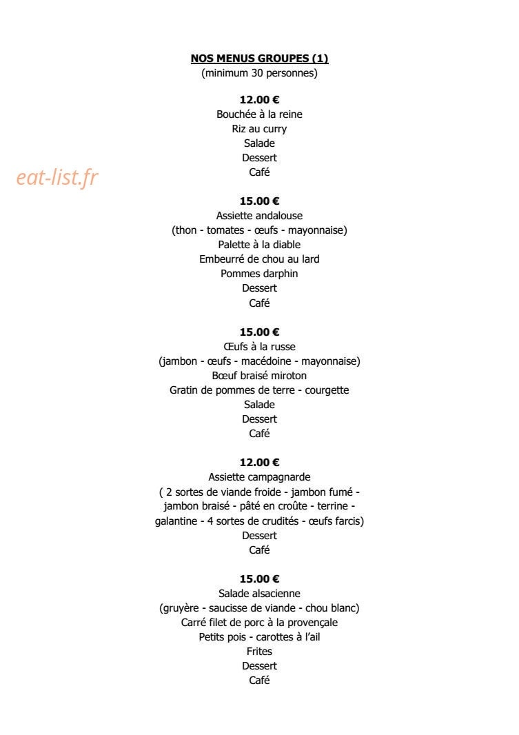 Café Restaurant du Coin — carte page 11