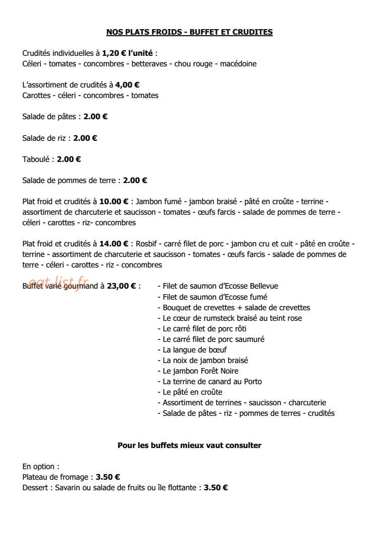 Café Restaurant du Coin — carte page 18