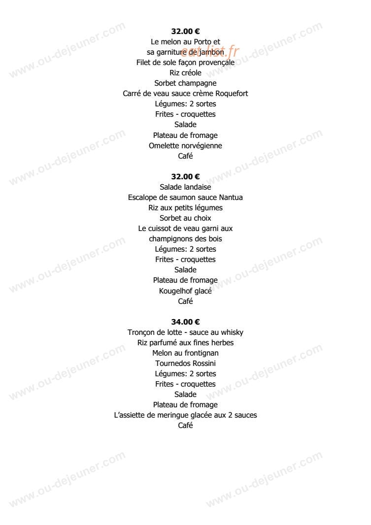 Café Restaurant du Coin — carte page 15
