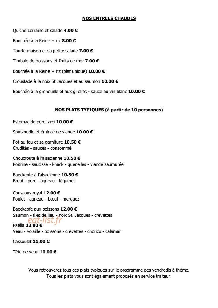 Café Restaurant du Coin — carte page 2