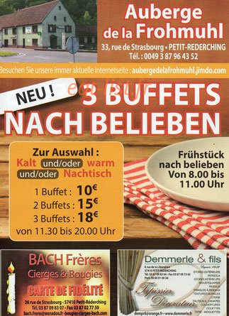 Auberge de la Frohmuhl — carte page 4