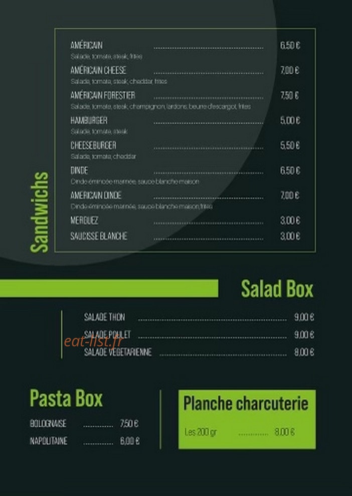 Chez Gruny — carte page 1