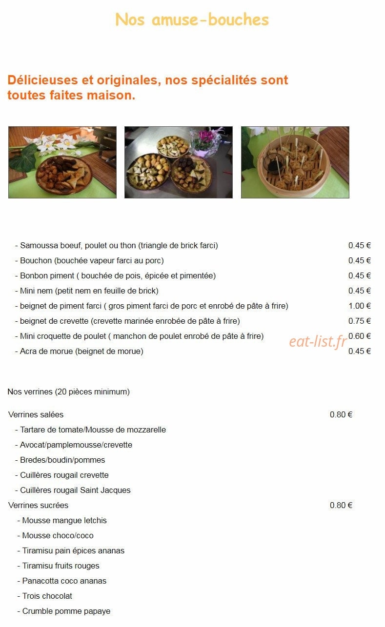 La Maison Créole — carte page 1