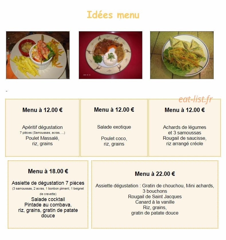 La Maison Créole — carte page 8