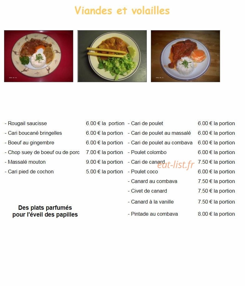 La Maison Créole — carte page 2