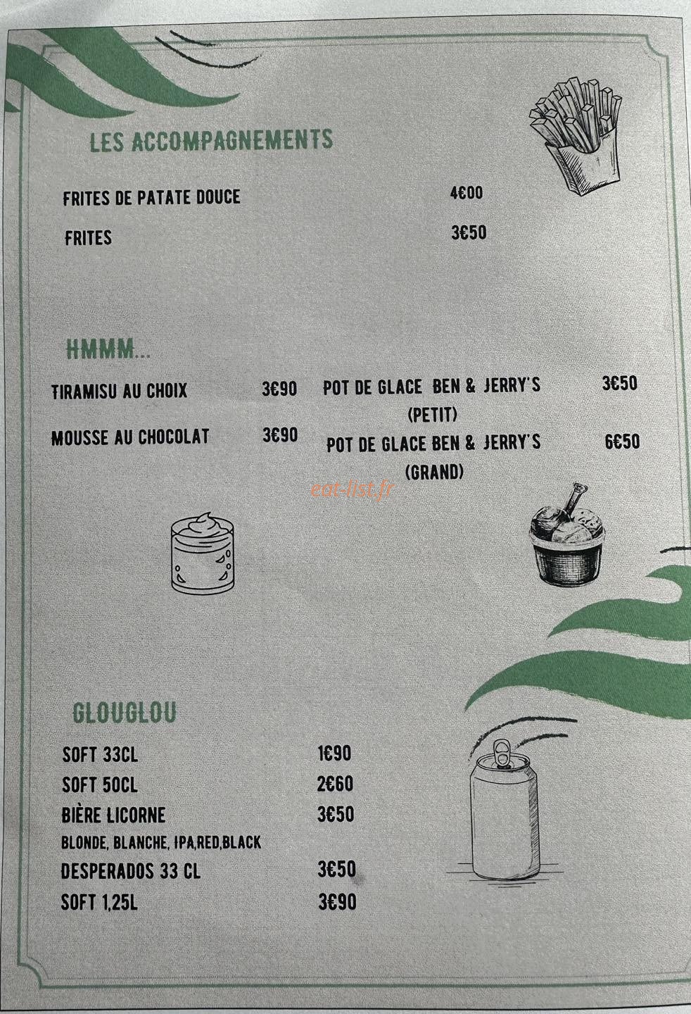 J&J Burger — carte page 3