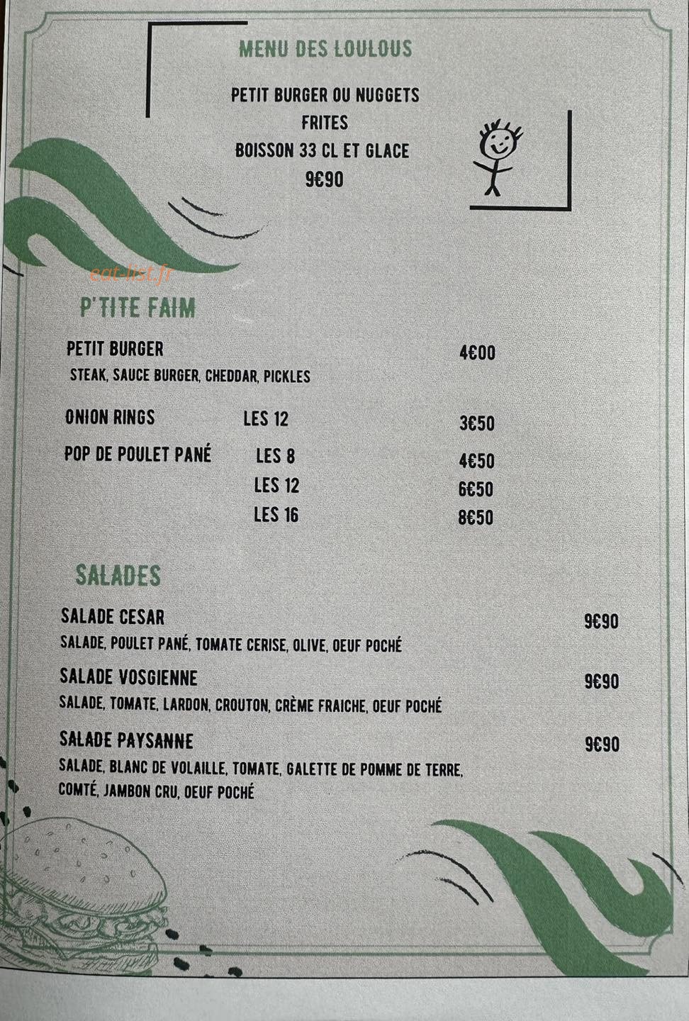 J&J Burger — carte page 4