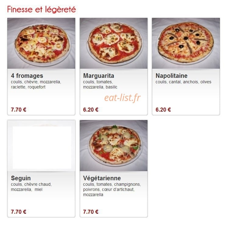 Pizza Tradition — carte page 1