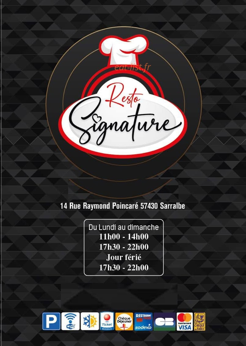 Resto Signature — carte page 1