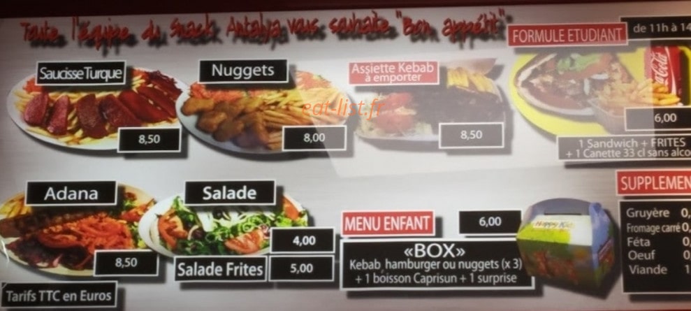 Snack Antalya — carte page 3
