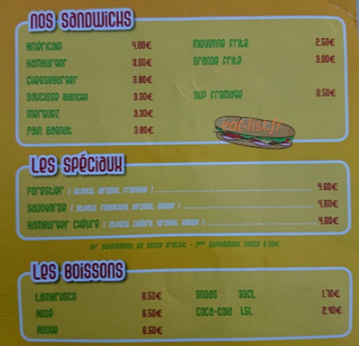 Snack Laurent — carte page 2