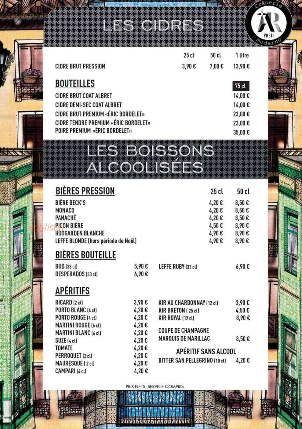 Ar preti- crêperie moderne  B'est — carte page 9