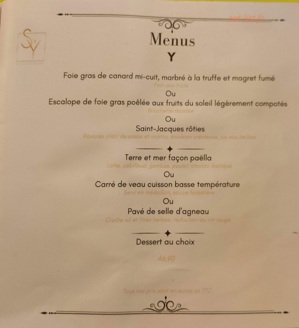Le S'Y — carte page 1