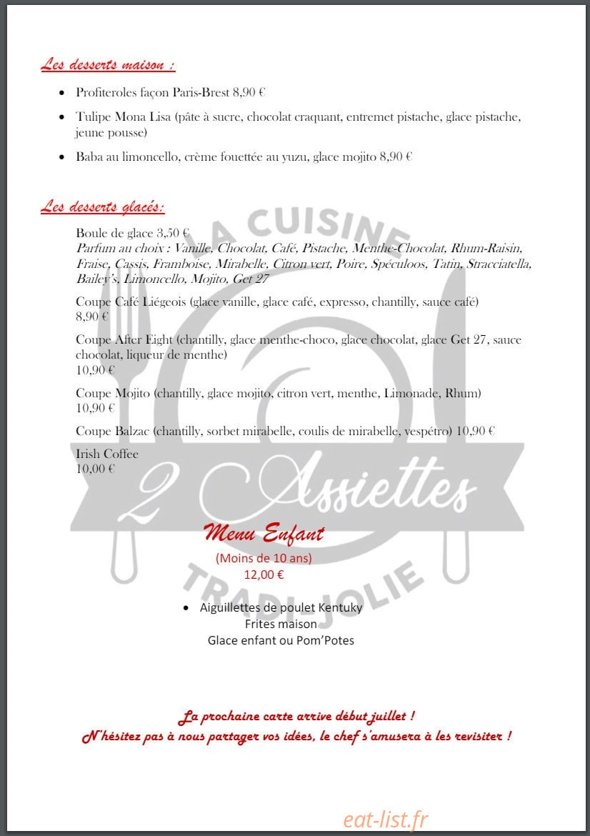 2 Assiettes — carte page 2
