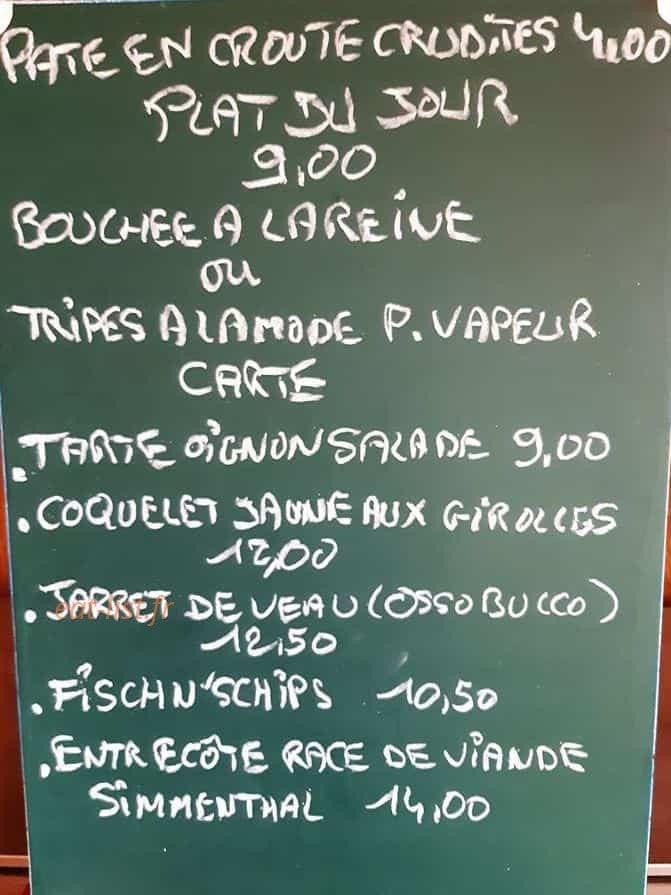Au Vieux Moulin — carte page 1