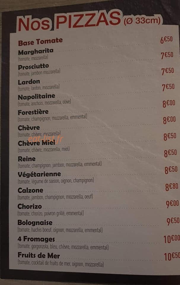 Seb pizza — carte page 2