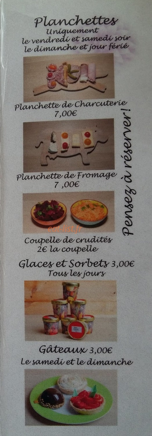 Au Jardin De Sylvie — carte page 1
