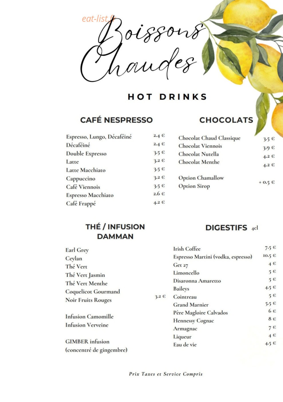 Relais Manderen — carte page 9