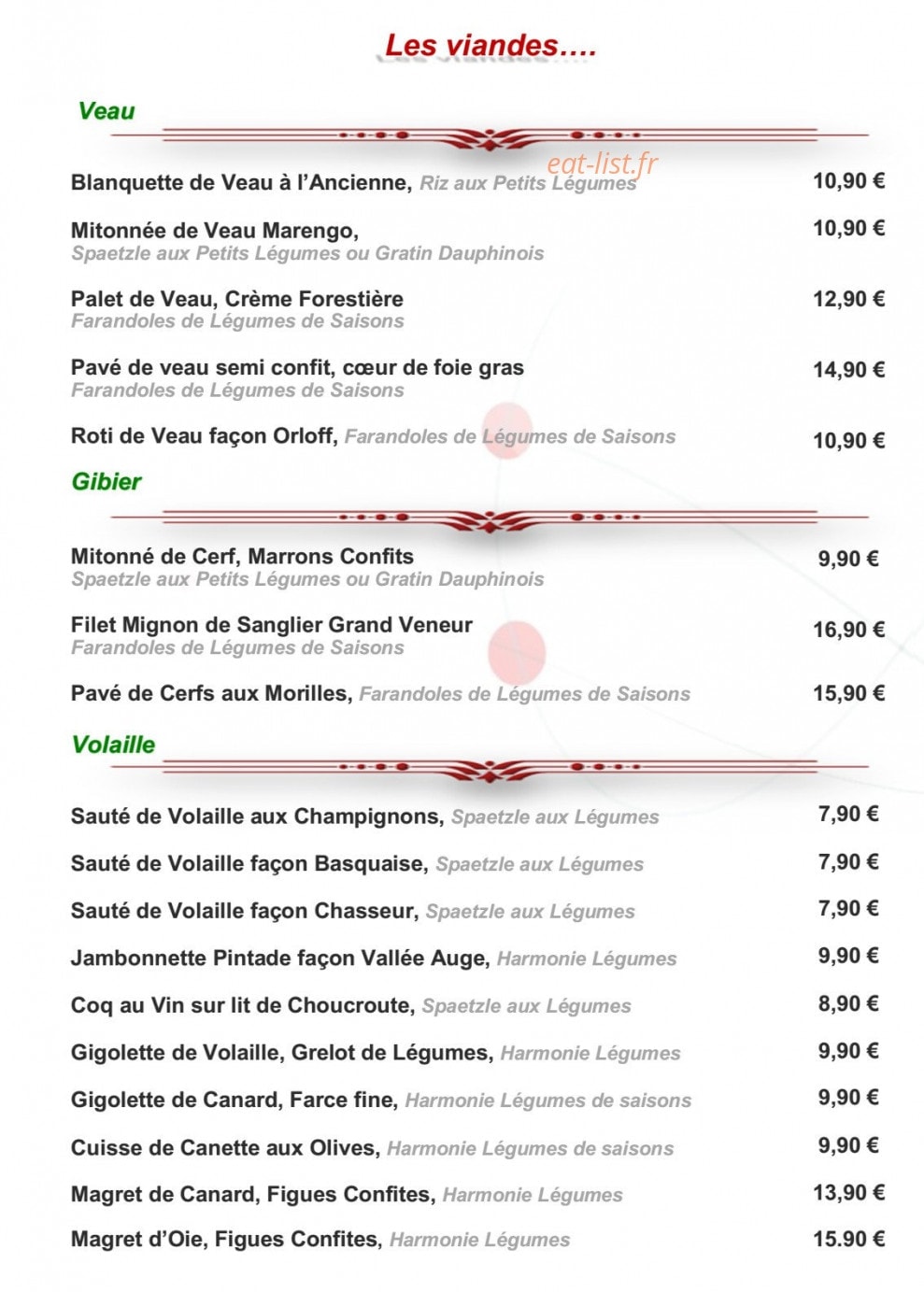 Cooking And Saveurs — carte page 4
