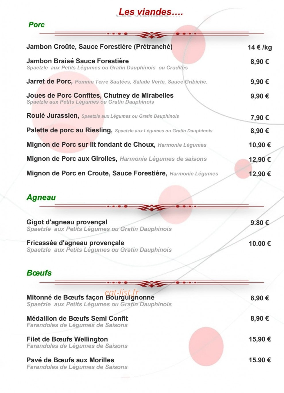 Cooking And Saveurs — carte page 7