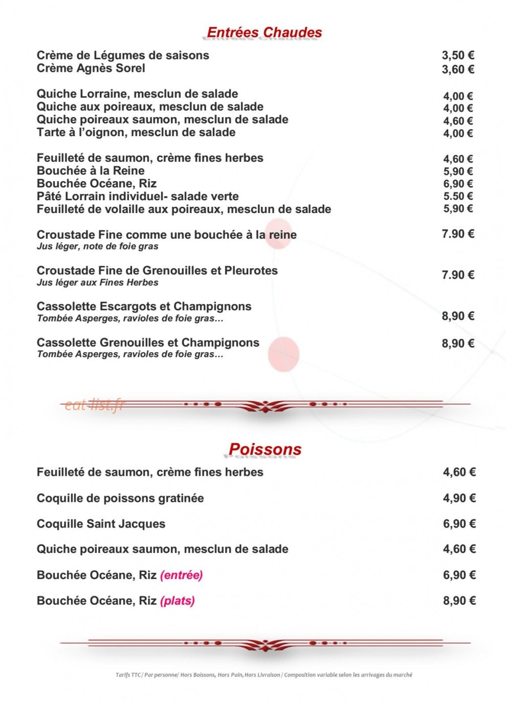 Cooking And Saveurs — carte page 6
