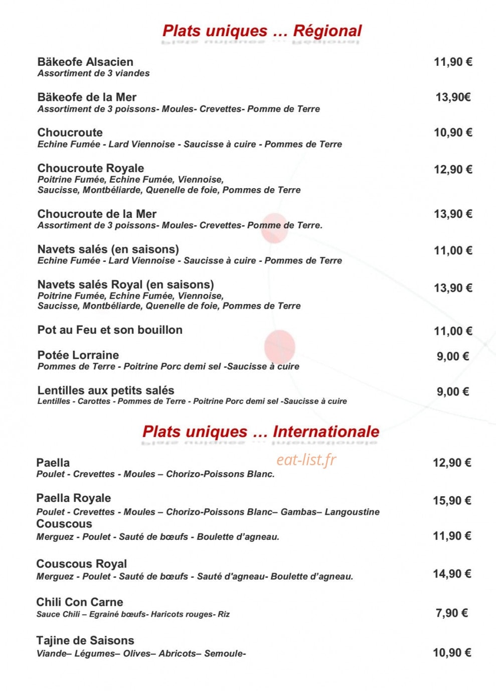 Cooking And Saveurs — carte page 8