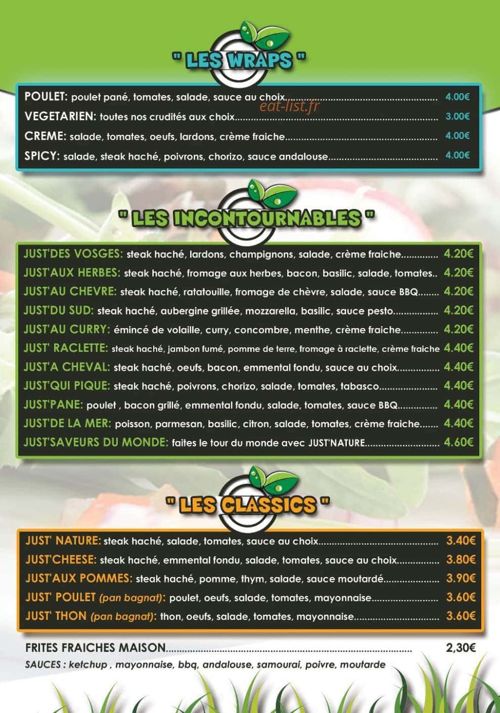 Just'Nature — carte page 3