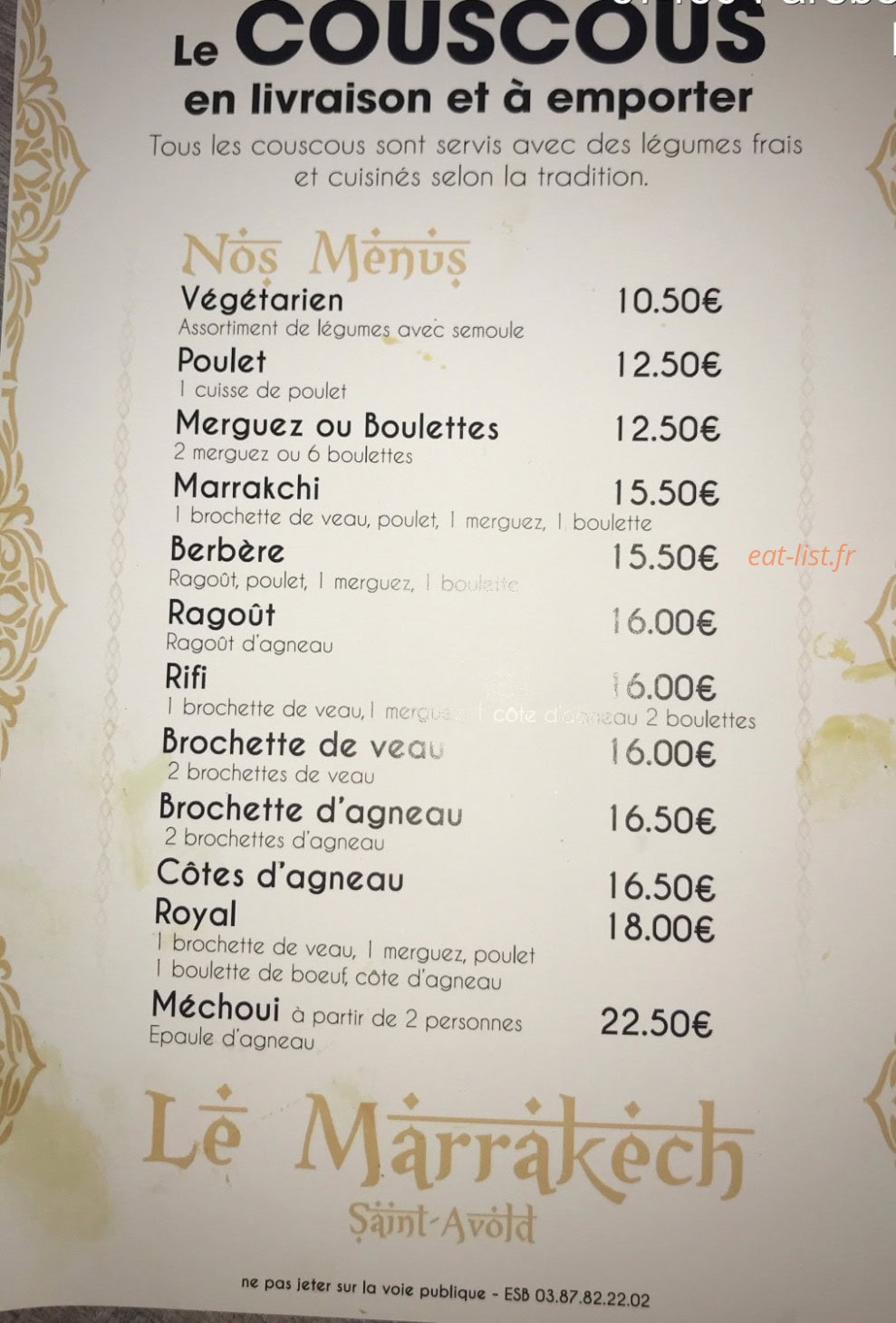 La Palmeraie — carte page 1