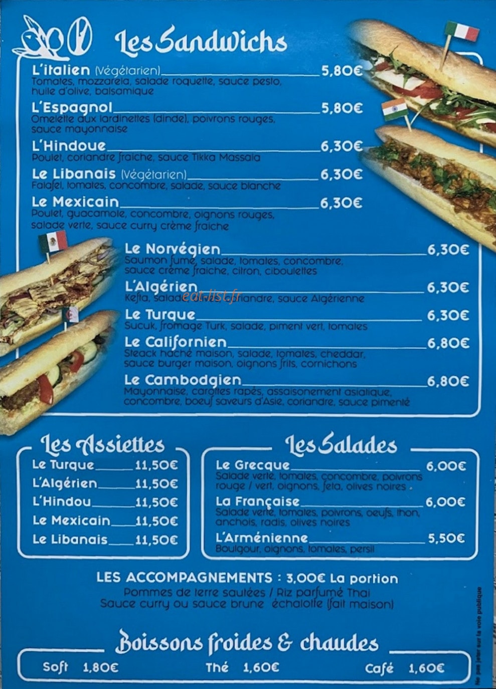 Les Saveurs du Monde — carte page 2
