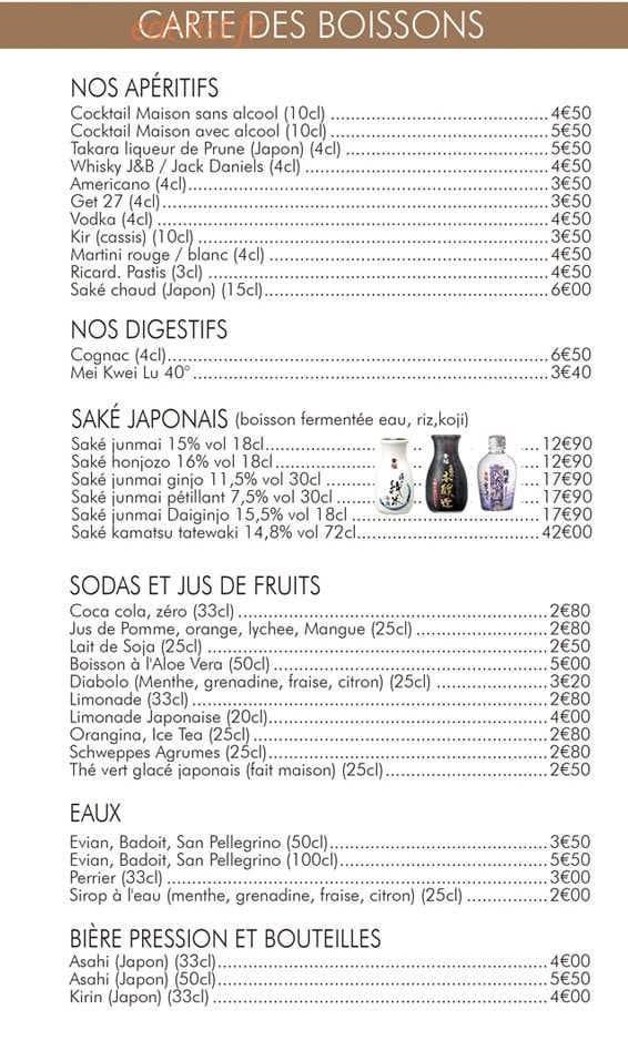 Tokyo Sushi — carte page 14