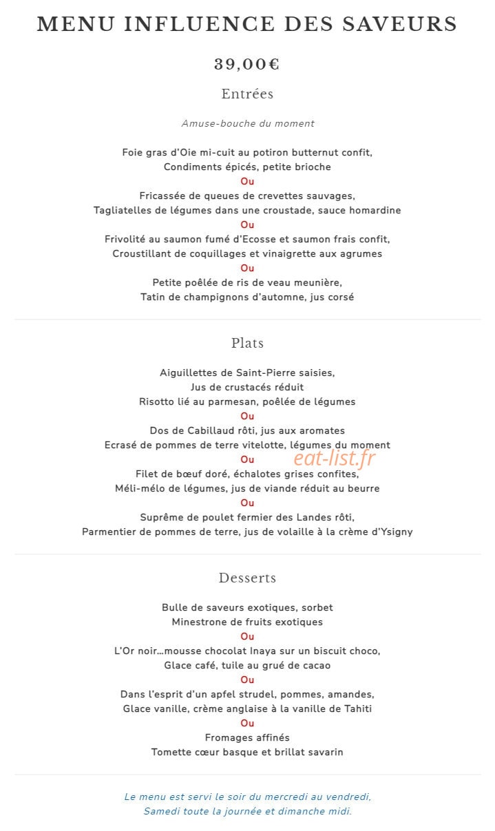 Le 25 Bistrot Chic — carte page 2