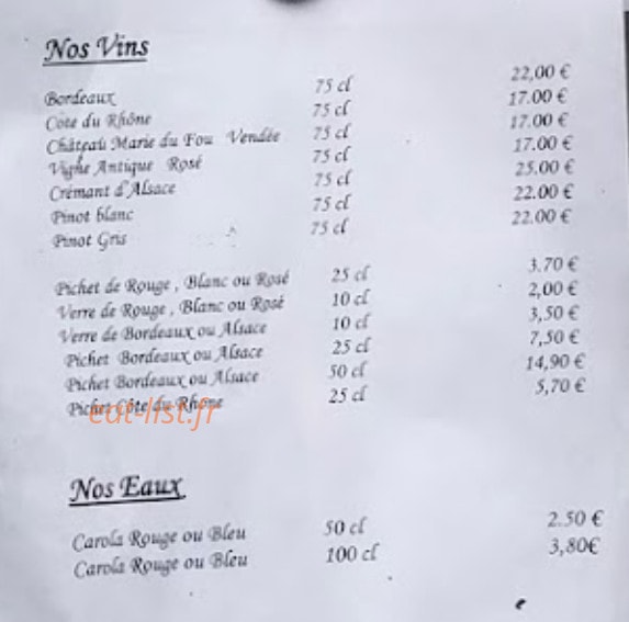 Le Relais Des Gourmands — carte page 3