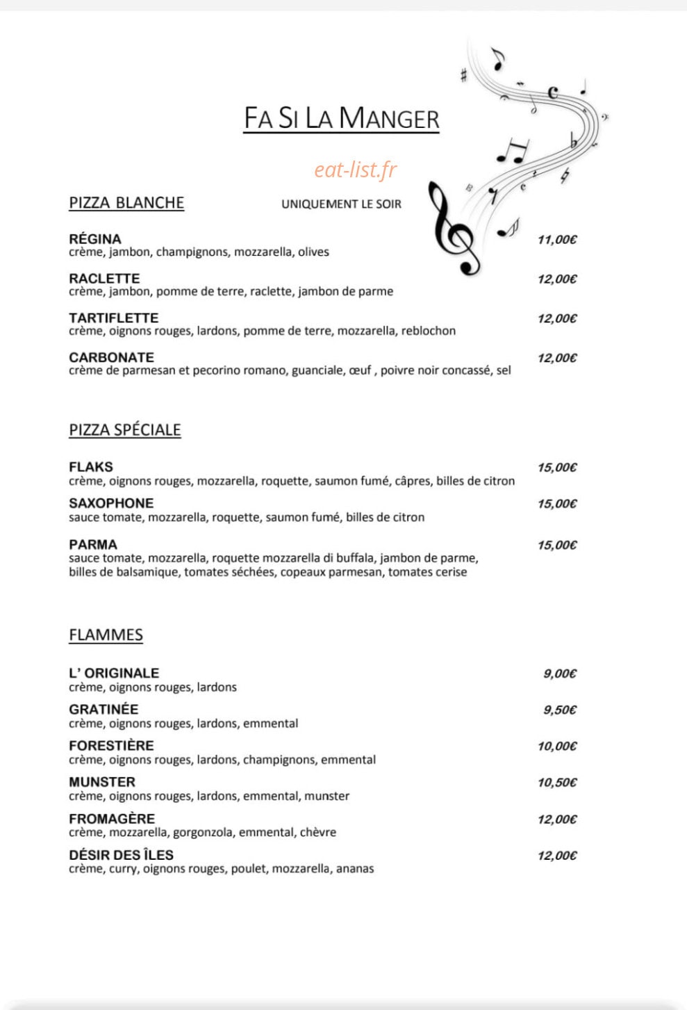 Fa Si La Manger — carte page 6
