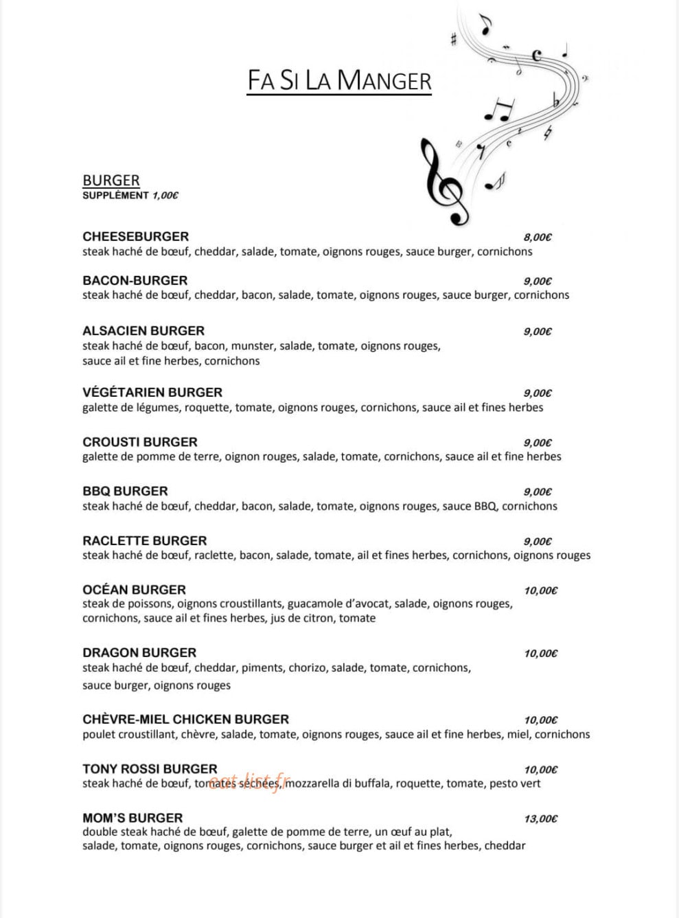 Fa Si La Manger — carte page 4
