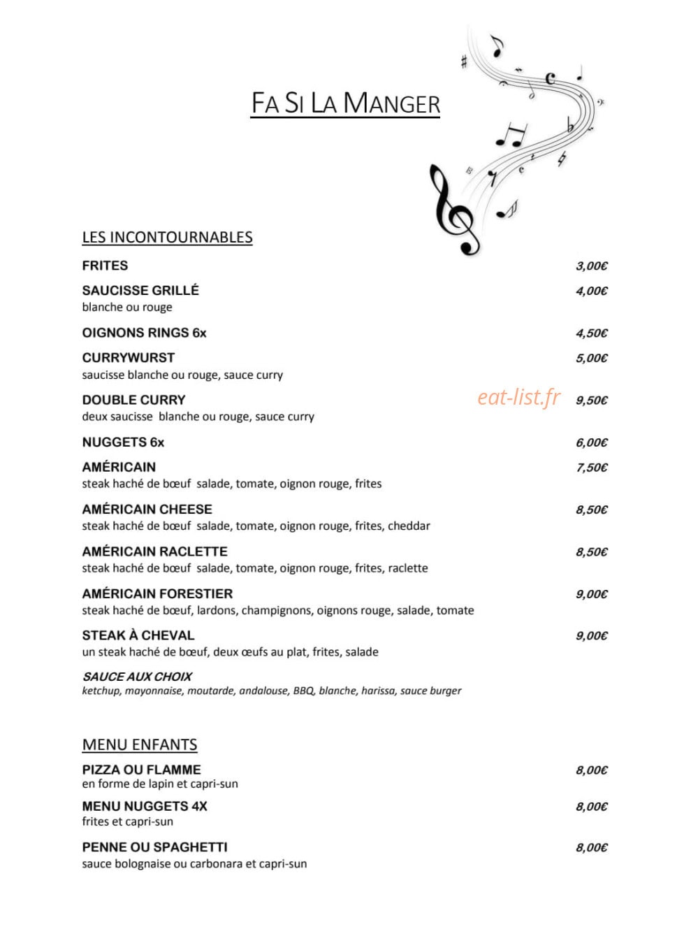 Fa Si La Manger — carte page 3