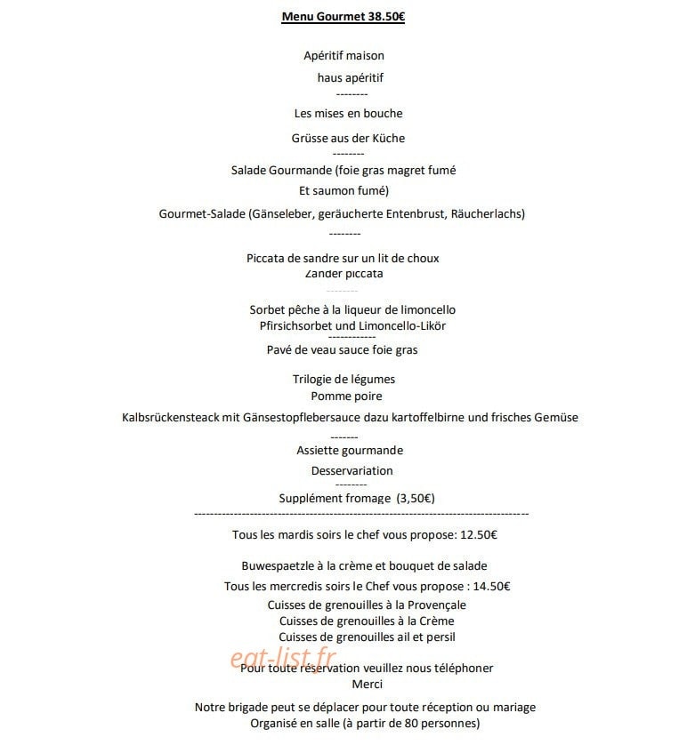Auberge du Cygne — carte page 6