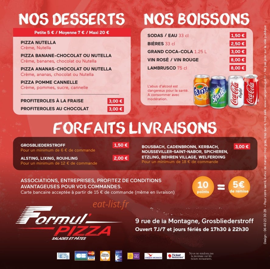 Formul'Pizza — carte page 4