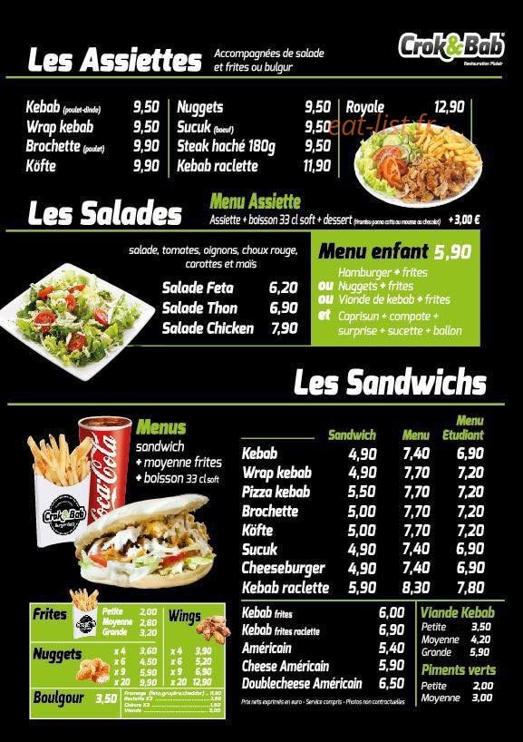 Crok & Bab — carte page 3