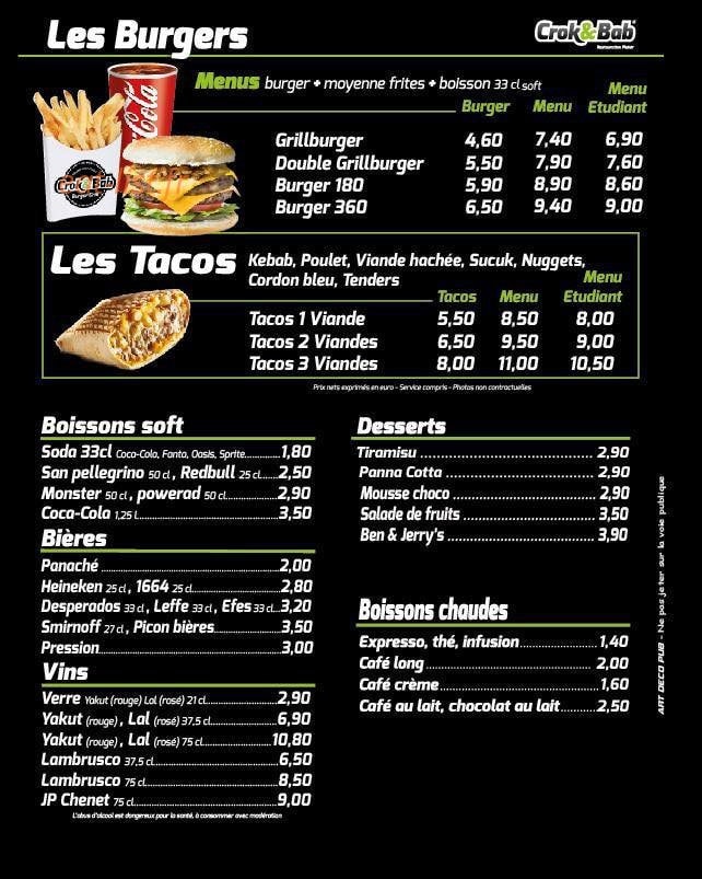 Crok & Bab — carte page 4