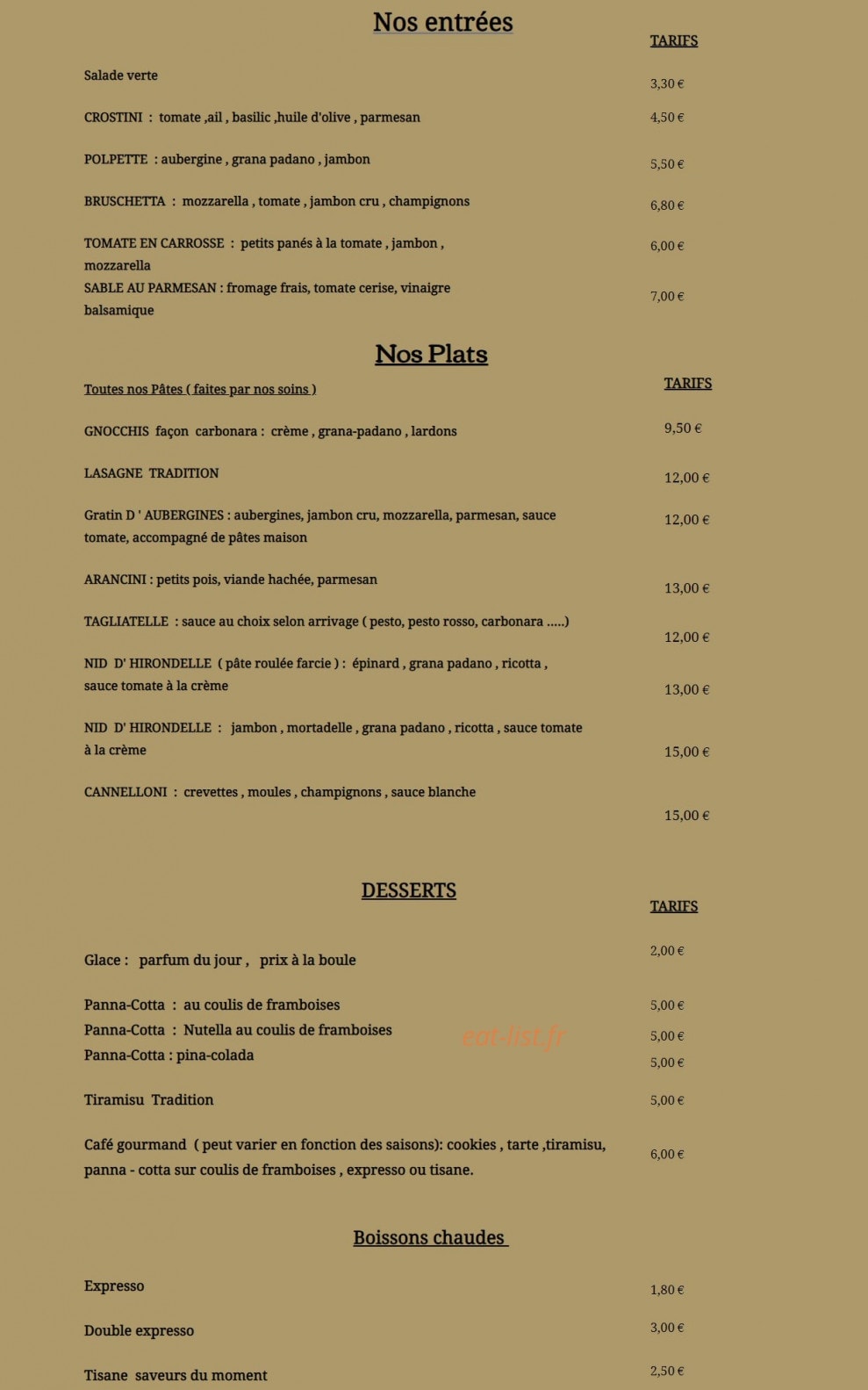 O' Fée Maison — carte page 2