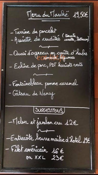 L'auberge Du Gros — carte page 1