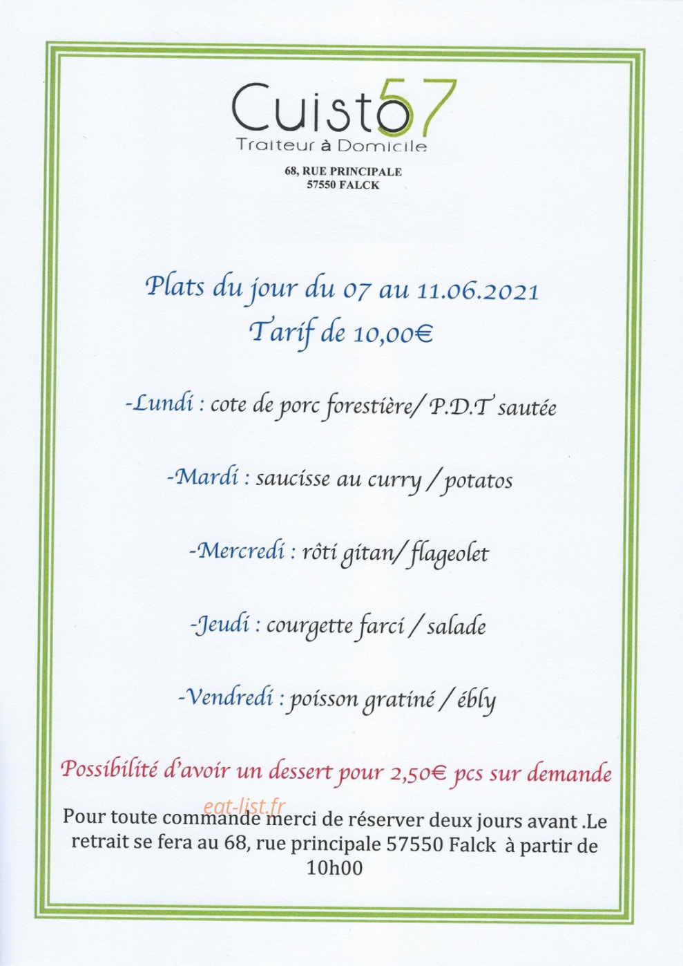 Cuisto 57 — carte page 1