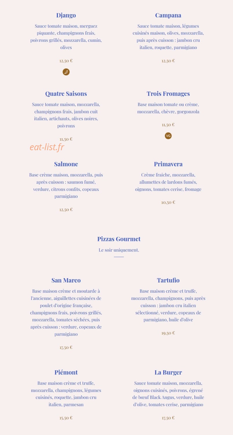 La Grange Gourmande — carte page 2